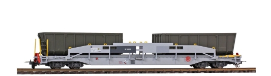 BEMO 2290190 - H0m - Containertragwagen mit Schlackmulden, RhB,Ep. VI